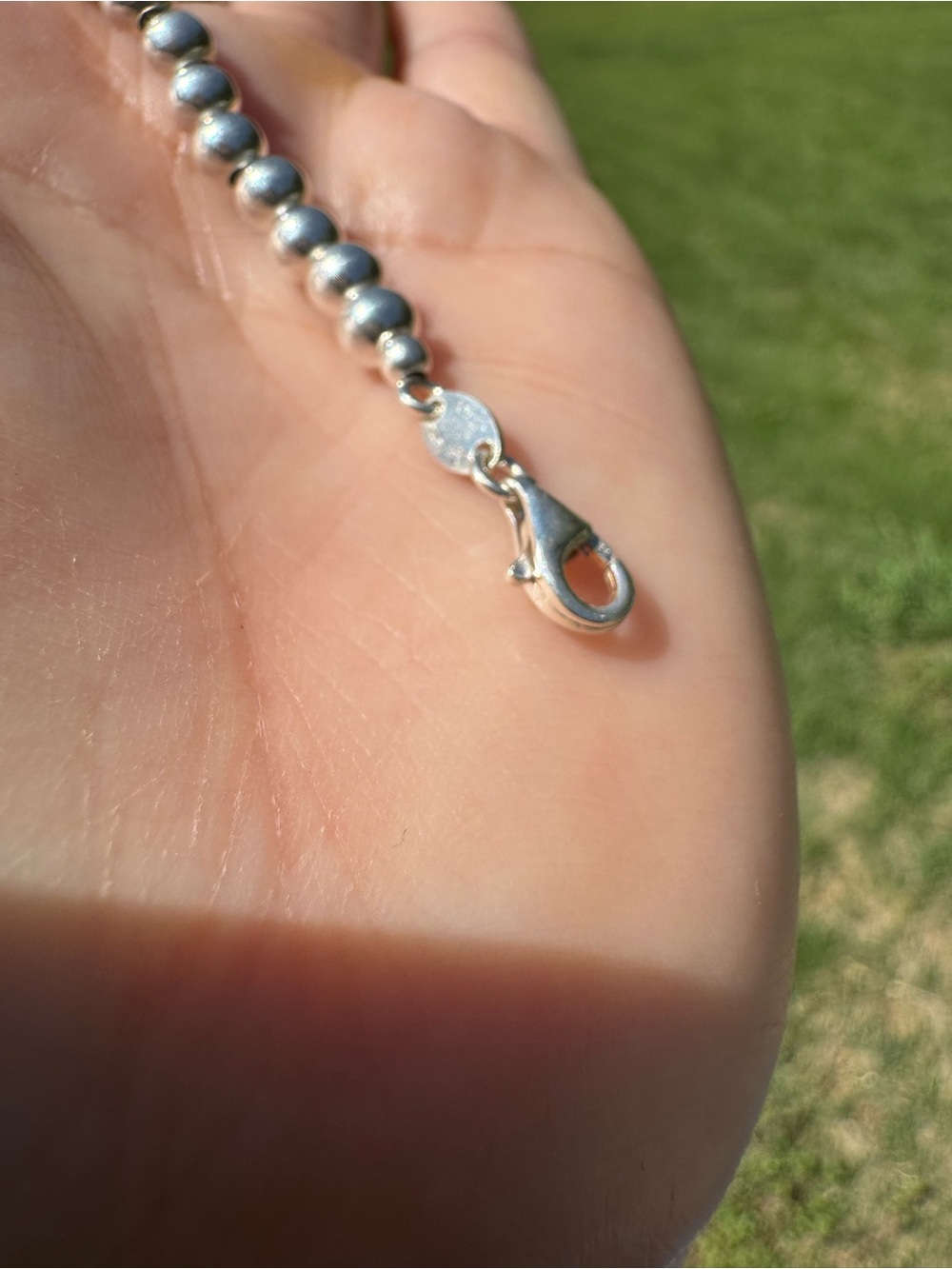 Sterling Silver Heart Charm Bead Bracelet - Picture 3 of 3